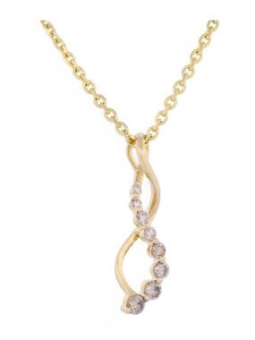 Levian Gold Twist Pendant Necklace with Chocolate Diamonds